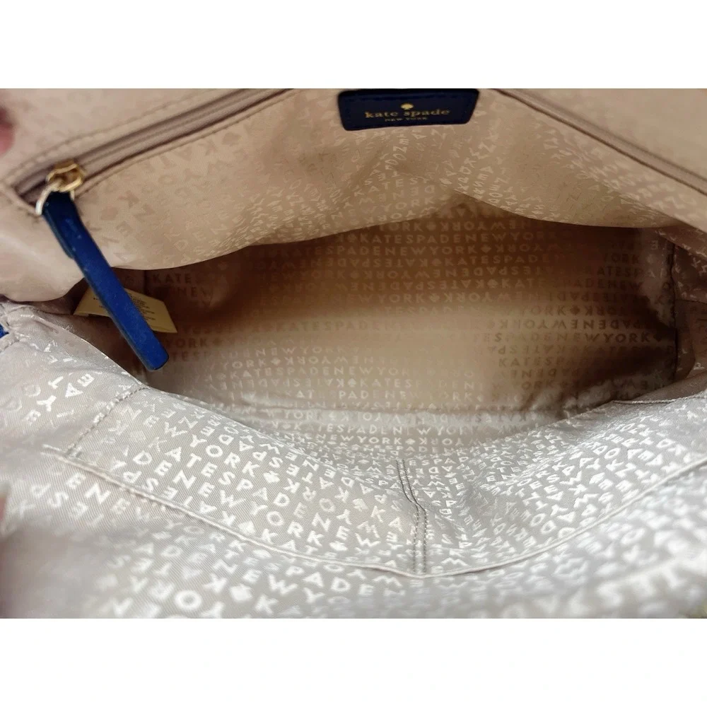 Kate Spade Grove Street Carli Satchel & Matching Wallet Set Blue Pacific Gingham